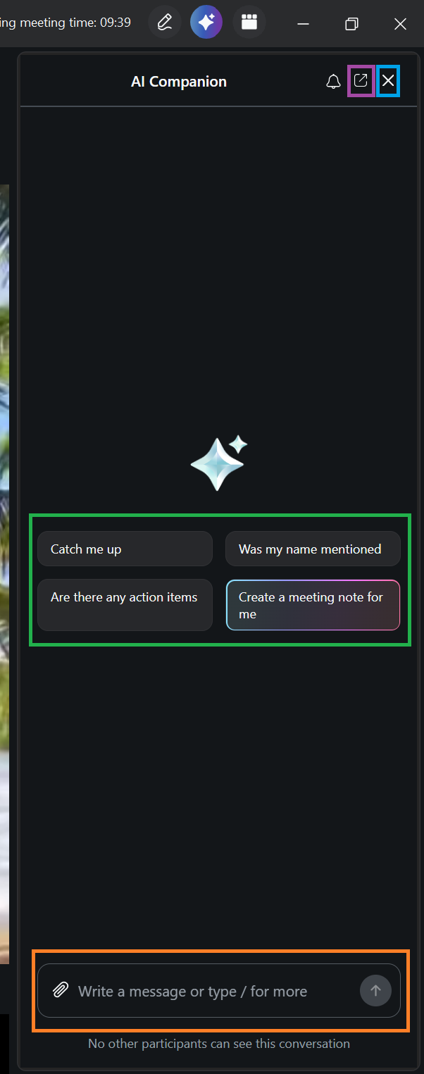A screenshot of the Zoom AI Companion menu.