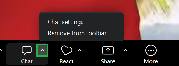 A screenshot of a Zoom chat menu. 