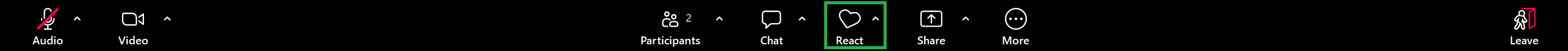 A screenshot of the Zoom Meeting Controls toolbar. 