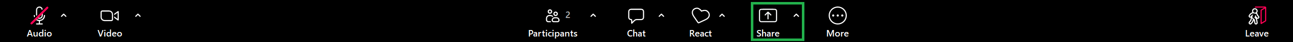 A screenshot of the Zoom Meeting Controls toolbar. 