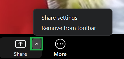 A screenshot of the Share Icon on the Zoom meeting controls toolbar. 